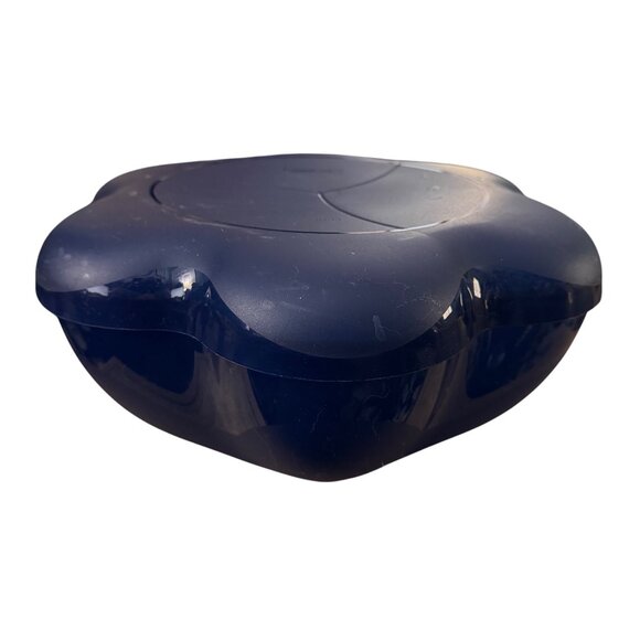 Tupperware Chip and Dip Serving Bowl Blue‎ Plastic 13" Diameter - Picture 1 of 6